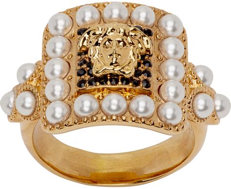 versace pearl ring